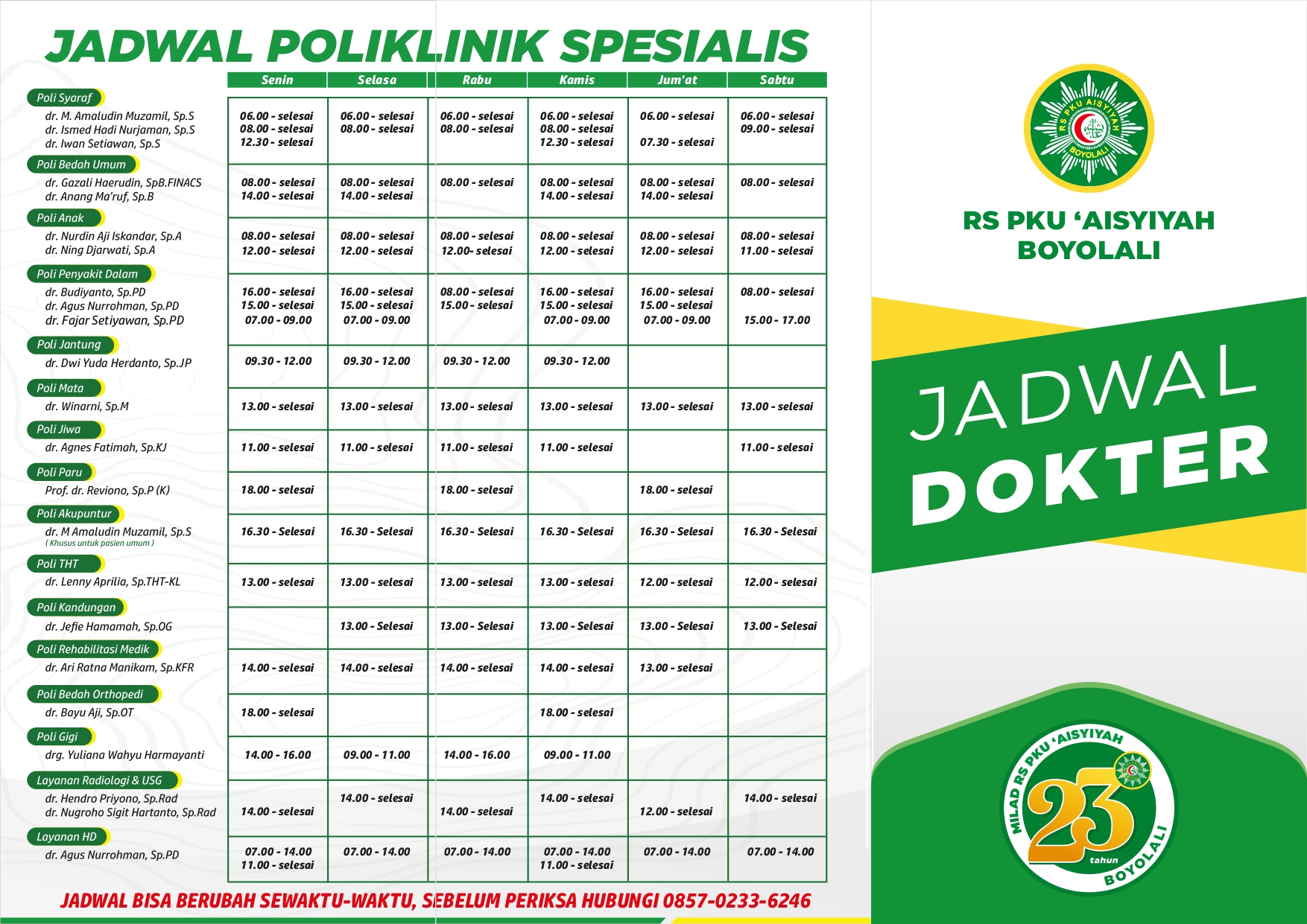 Jadwal Dokter Rsi Pekajangan - Homecare24