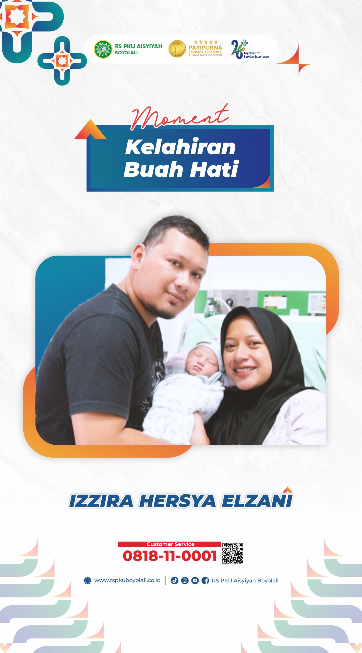 Selamat datang ke dunia, Izzira Hersya Elzani!