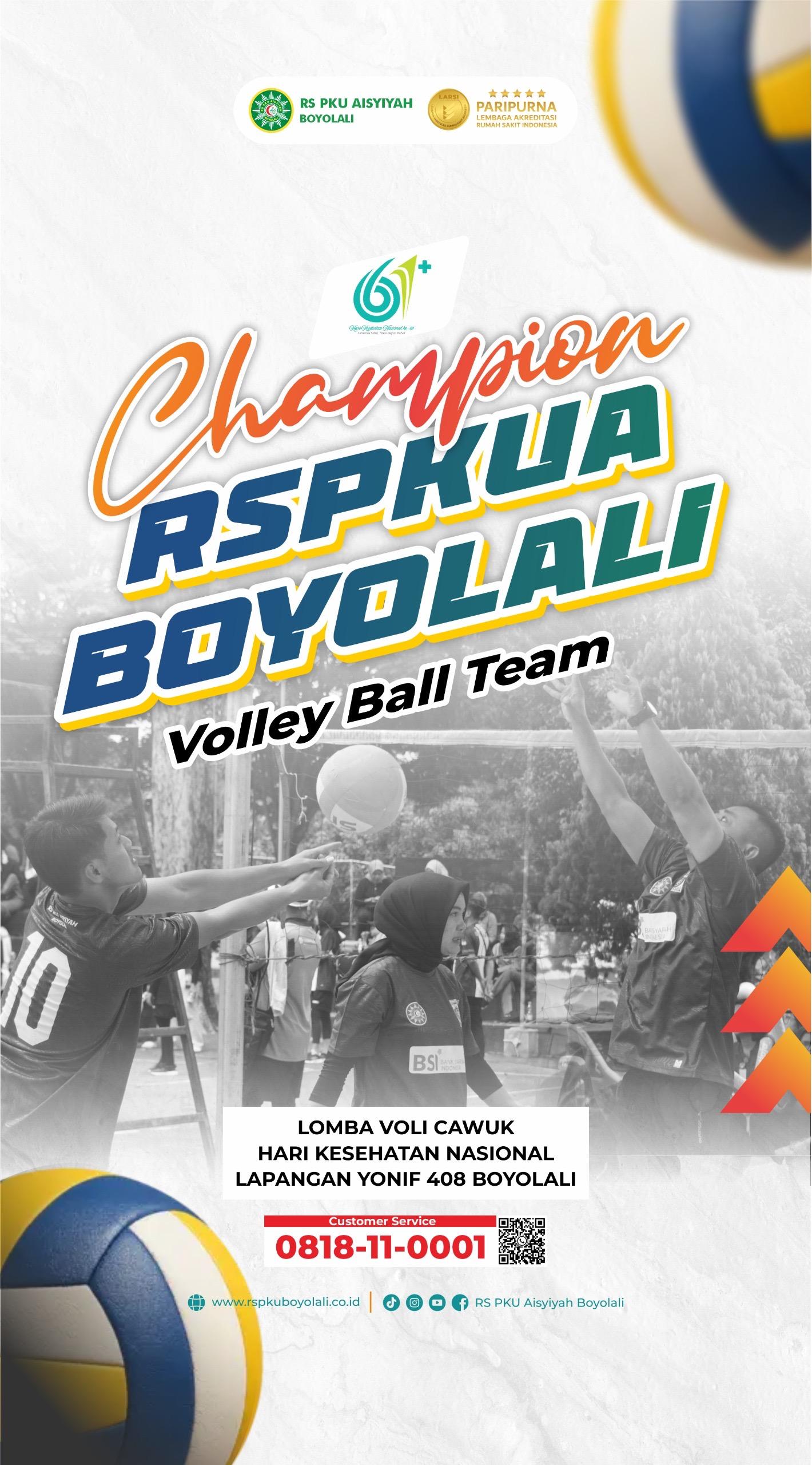 Juara! 🎉RSPKUA Boyolali Volleyball Team berhasil menjadi Champion dalam Lomba Voli Cawuk