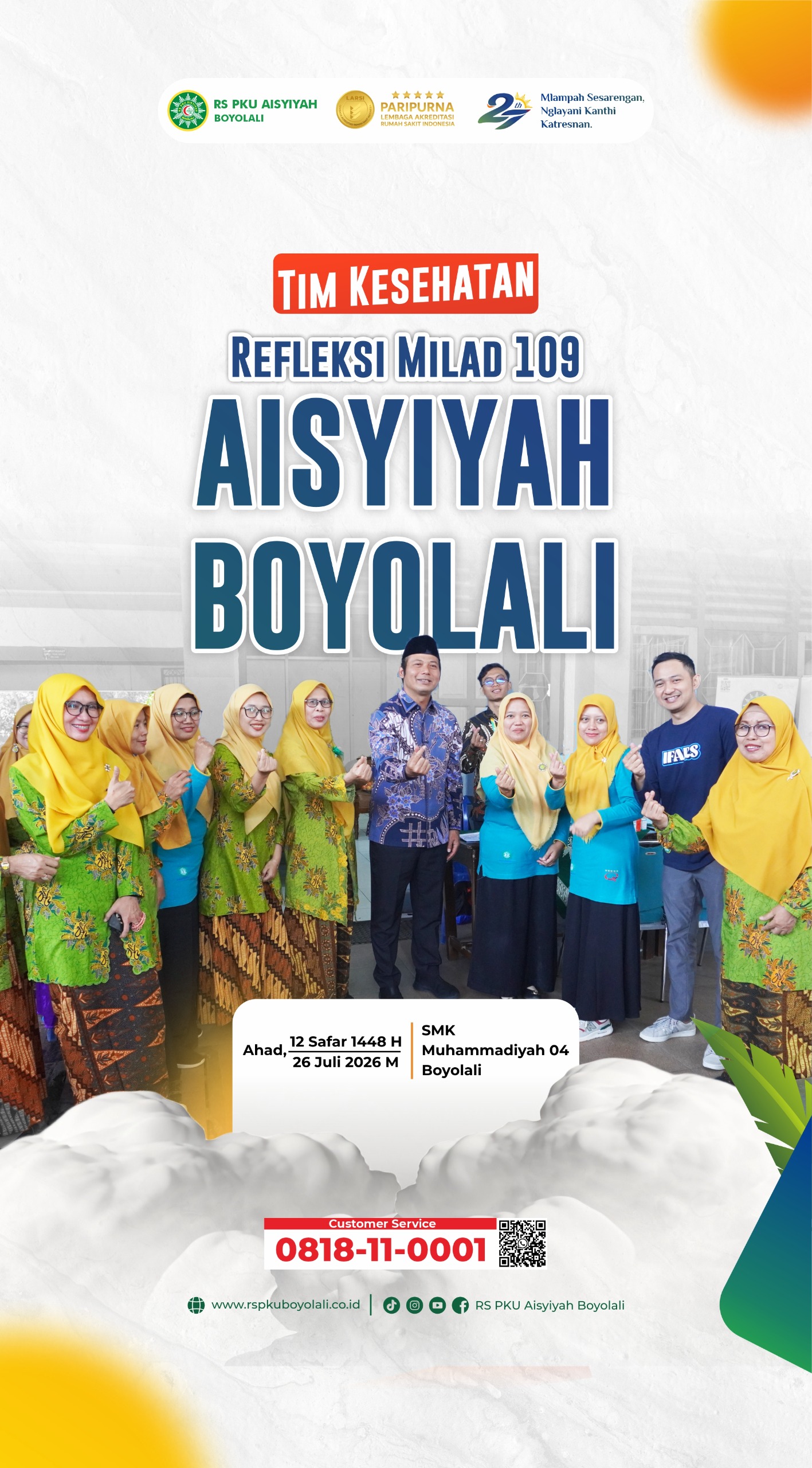 RS PKU Aisyiyah Boyolali Dukung Semarak Milad ke-109 ‘Aisyiyah Kabupaten Boyolali melalui Layanan Pemeriksaan Kesehatan Gratis