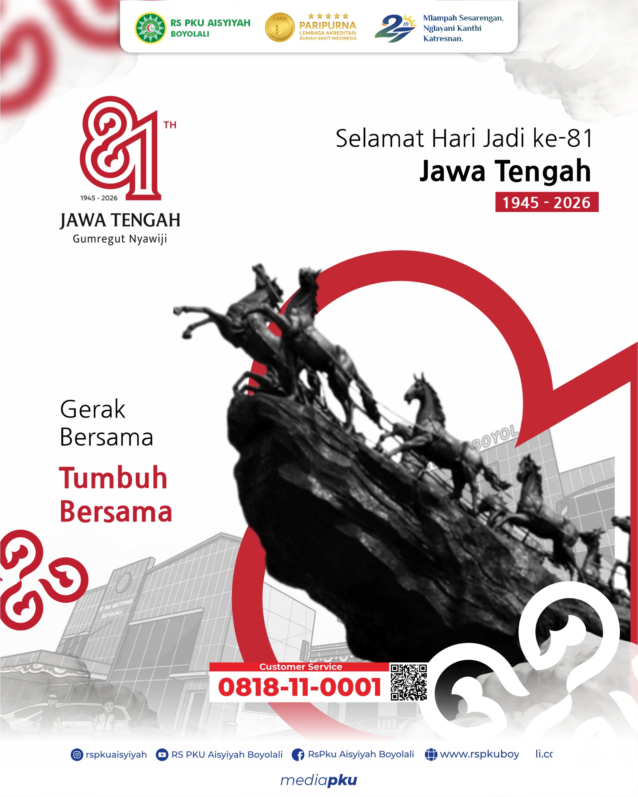 RS PKU Aisyiyah Boyolali Ucapkan Selamat Hari Jadi ke-81 Jawa Tengah: “Gerak Bersama, Tumbuh Bersama”