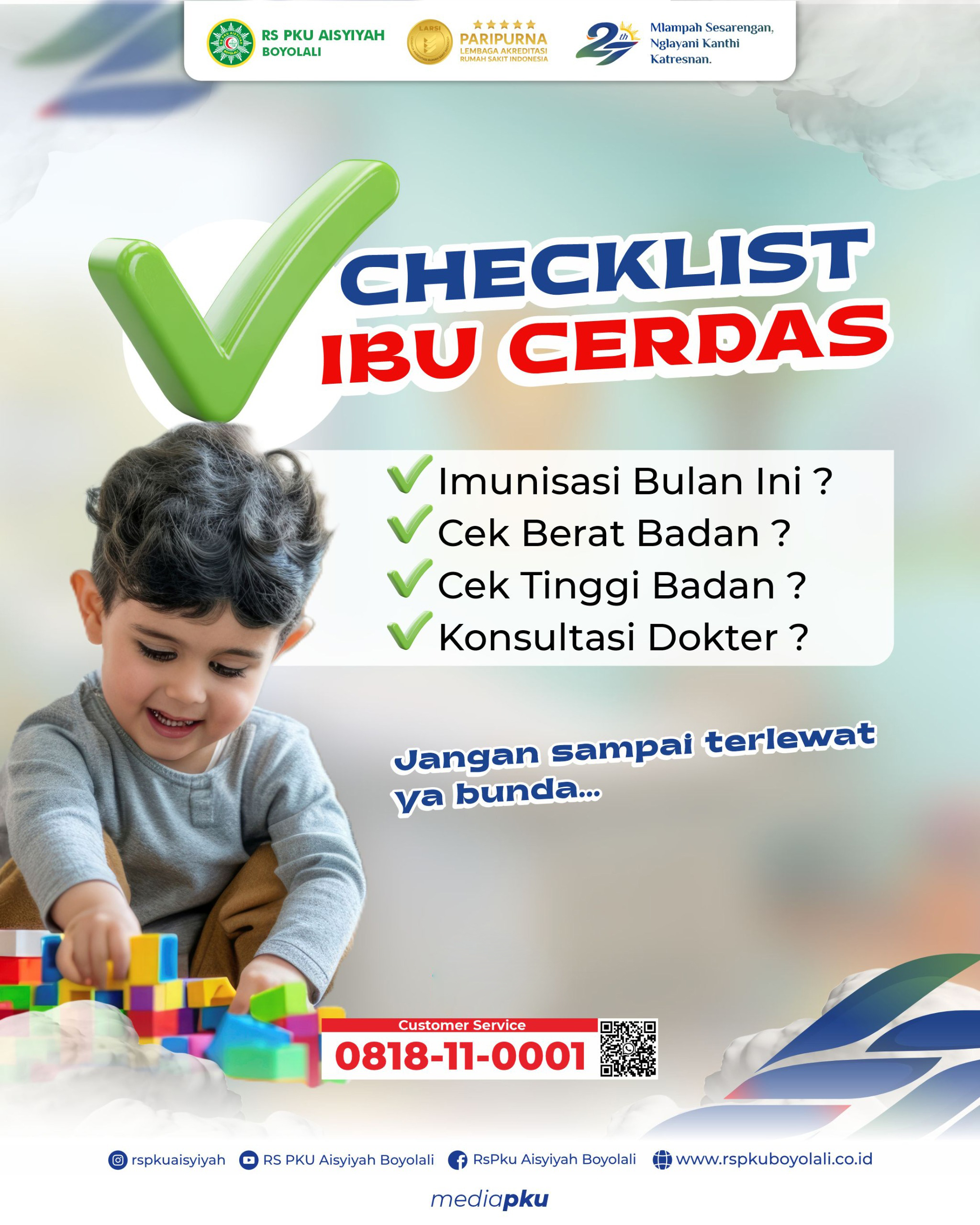 Checklist Ibu Cerdas, Pastikan Tumbuh Kembang Anak Terpantau Secara Berkala