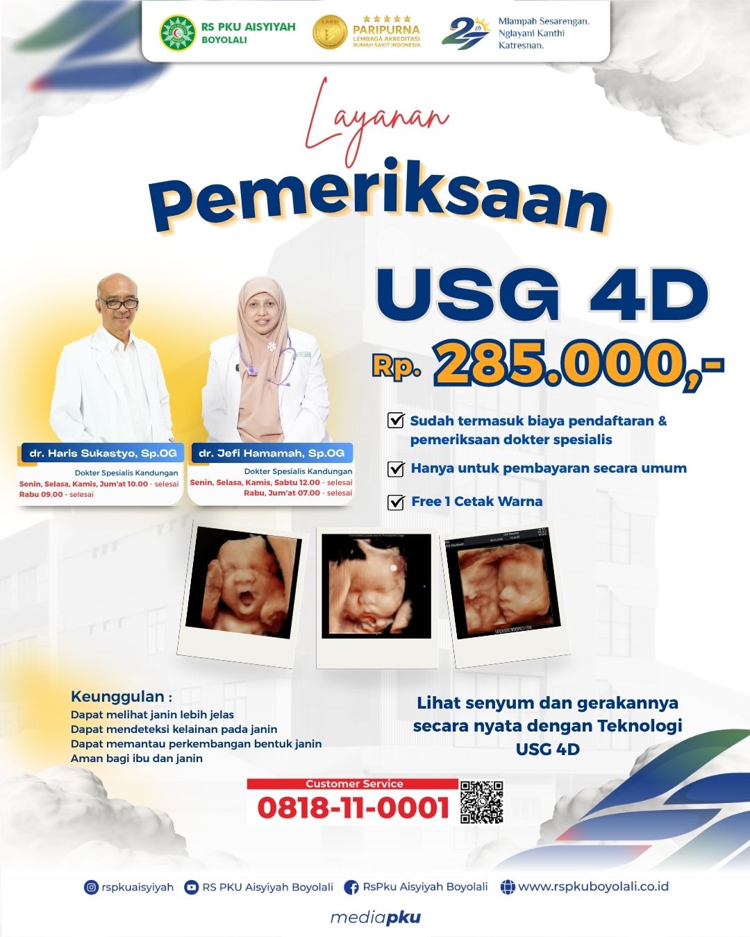 Intip Senyum Si Kecil Sebelum Lahir, RS PKU Aisyiyah Boyolali Hadirkan Layanan USG 4D Terjangkau