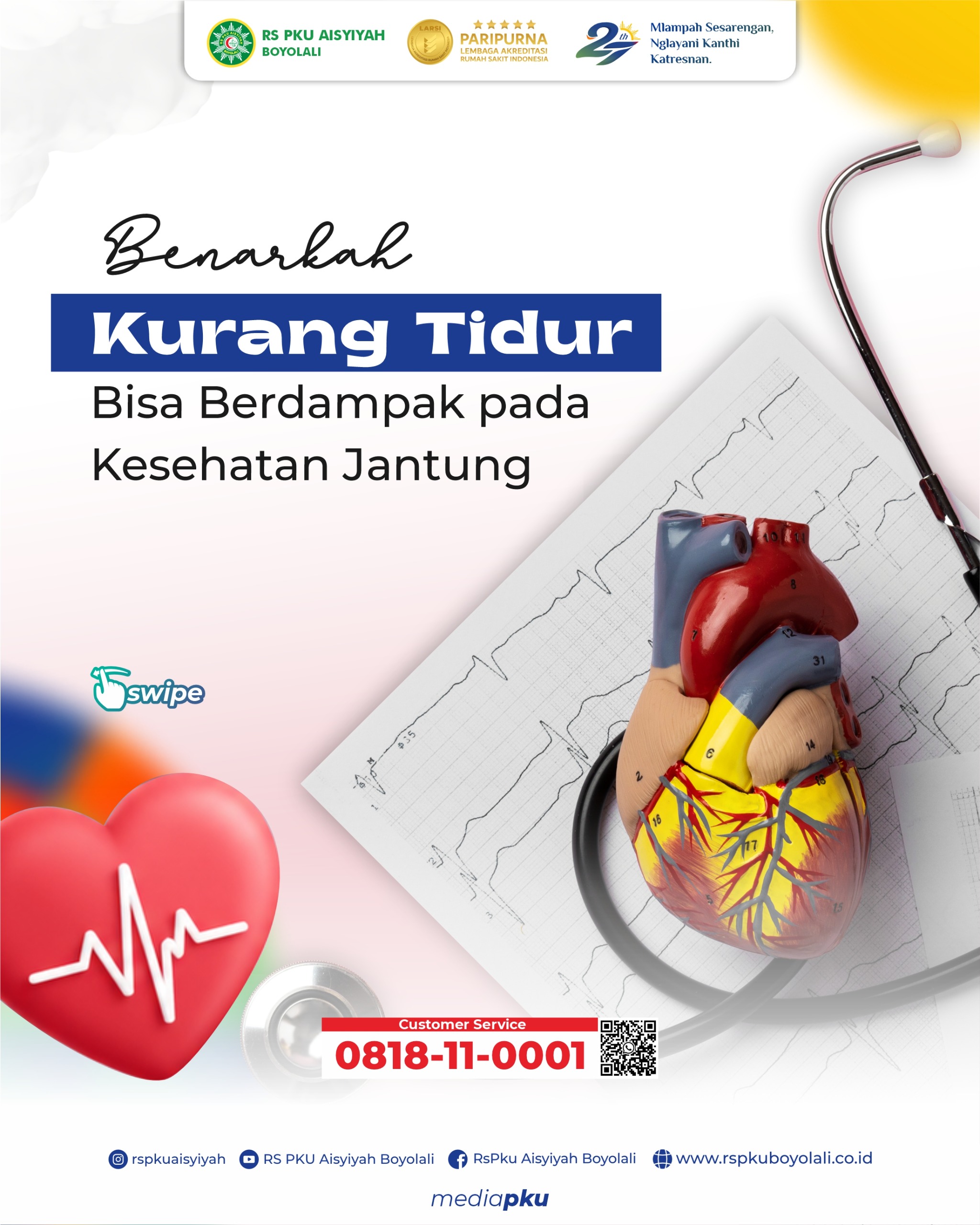 Waspada Bahaya Begadang, RS PKU Aisyiyah Boyolali Edukasi Dampak Kurang Tidur bagi Kesehatan Jantung