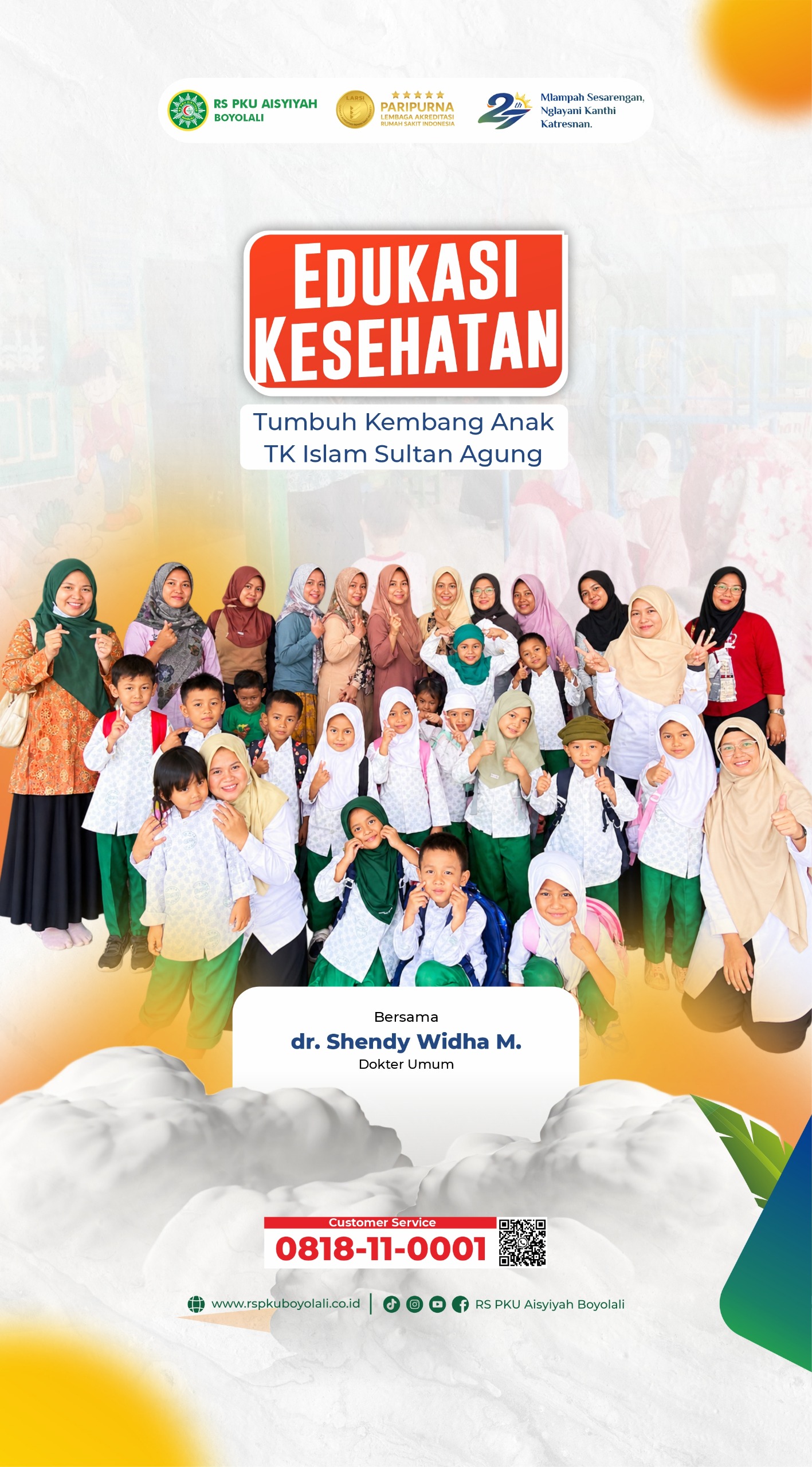 Optimalisasi Periode Emas Anak, RS PKU Aisyiyah Boyolali Gelar Edukasi dan Skrining Tumbuh Kembang di TK Islam Sultan Agung