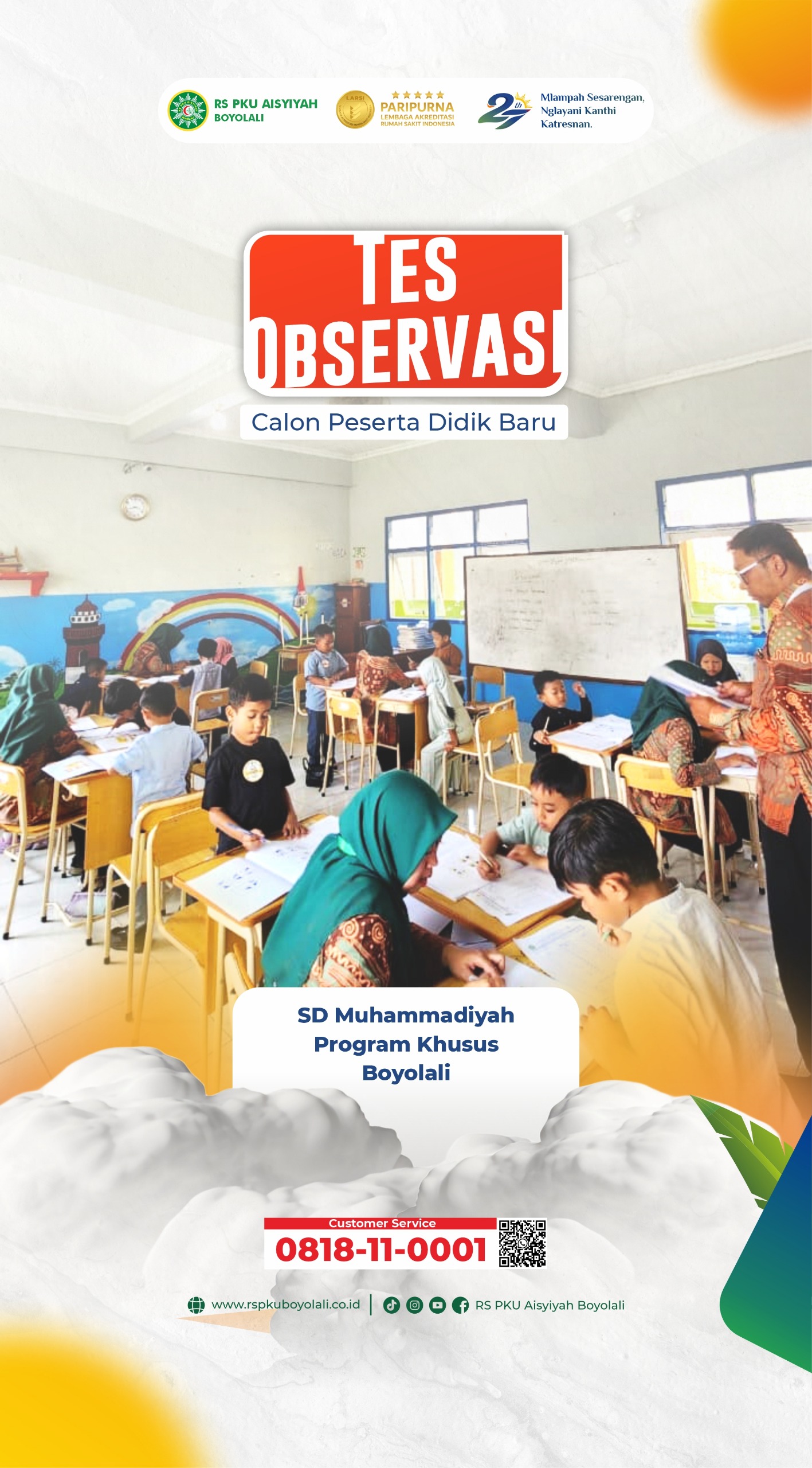 Sinergi Pendidikan dan Kesehatan, RS PKU Aisyiyah Boyolali Dukung Pelaksanaan Tes Observasi Siswa Baru SD Muhammadiyah PK Boyolali