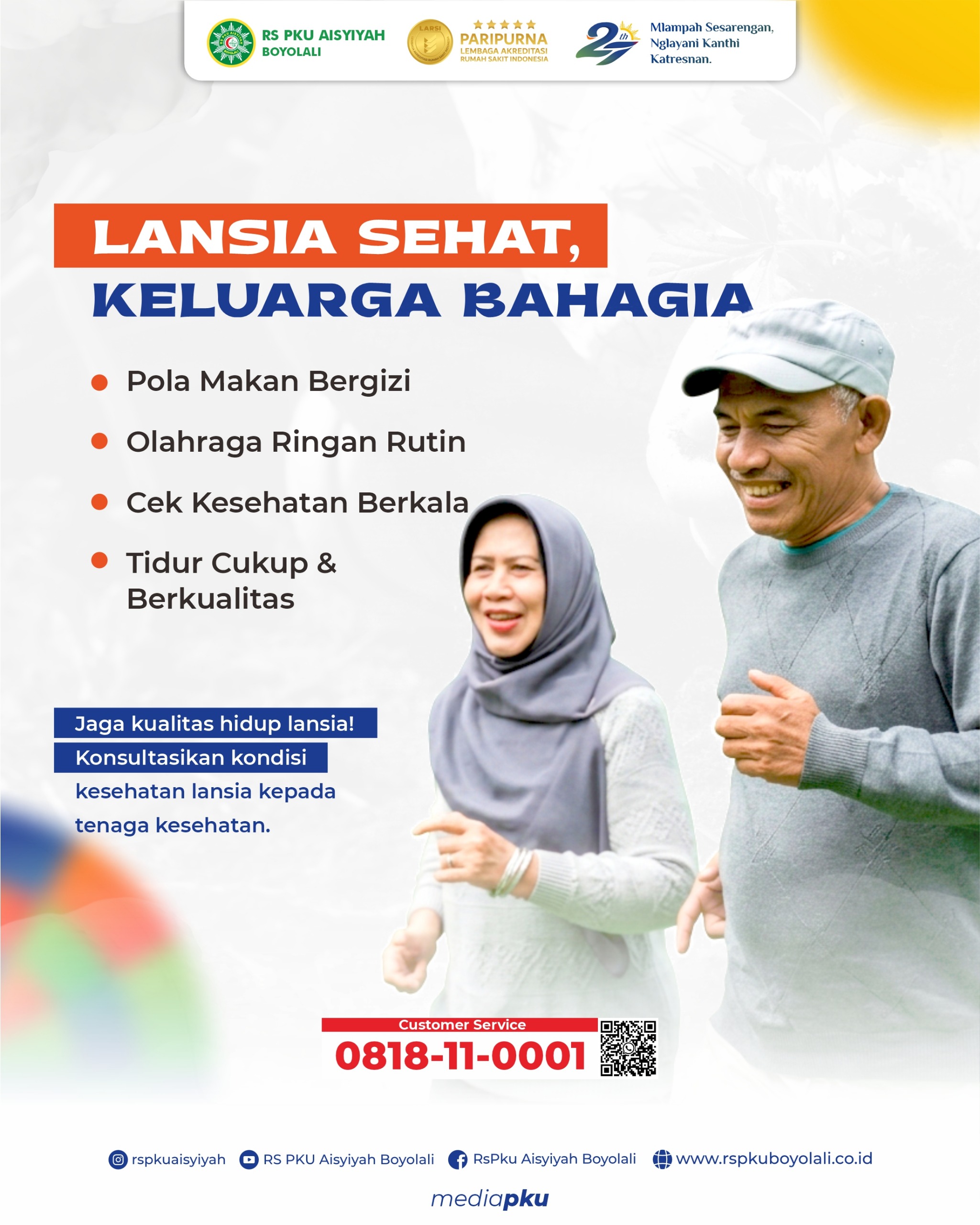 Wujudkan Lansia Sehat dan Keluarga Bahagia, RS PKU Aisyiyah Boyolali Bagikan 4 Pilar Utama Menjaga Kualitas Hidup Usia Lanjut